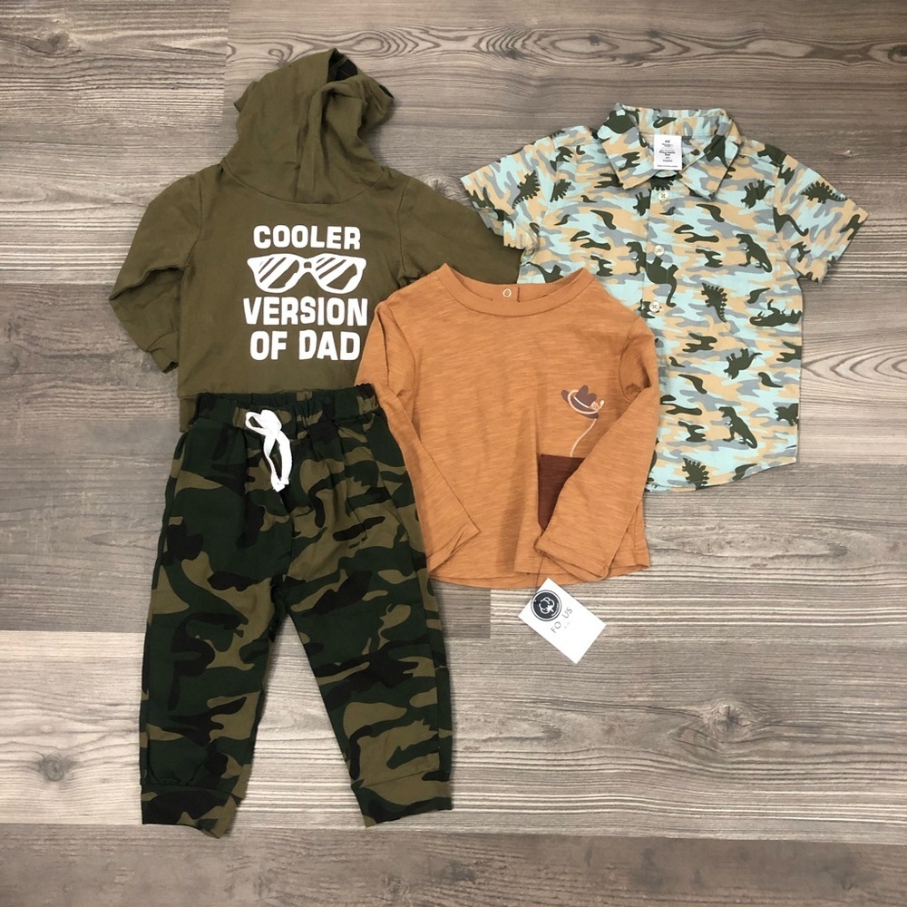 Kids' Camo and Graphic Hoodie‎ Outfit Set